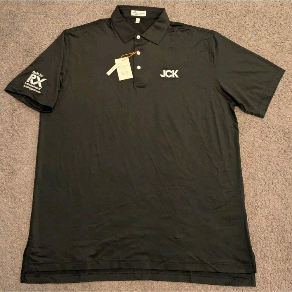Peter Millar Solid Jersey Performance Black Golf … - image 2